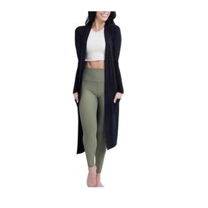 Black Open Front Women's Sweater